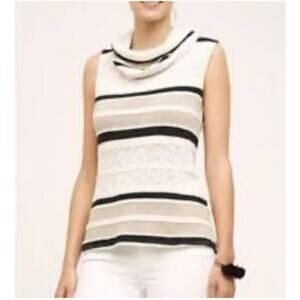 Dolan Womens Cowl Neck Sleeveless Sweater Size XS Anthropologie Cream Striped